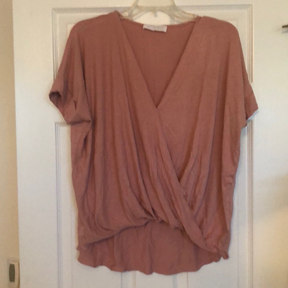 Blush pink wrap top